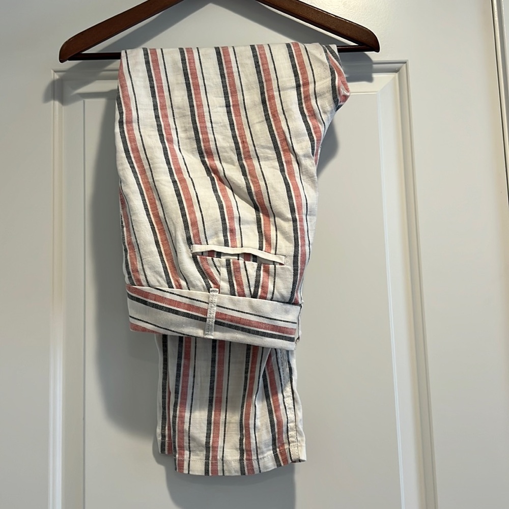 LOFT white, pink and gray "Marisa" pants size 6